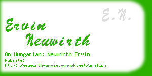 ervin neuwirth business card